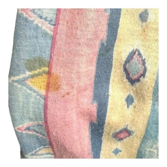 Ashley Ames Vintage Nightgown Southwest Robe Pastel Stripes & Short Sleeves SEE - Picture 8 of 8